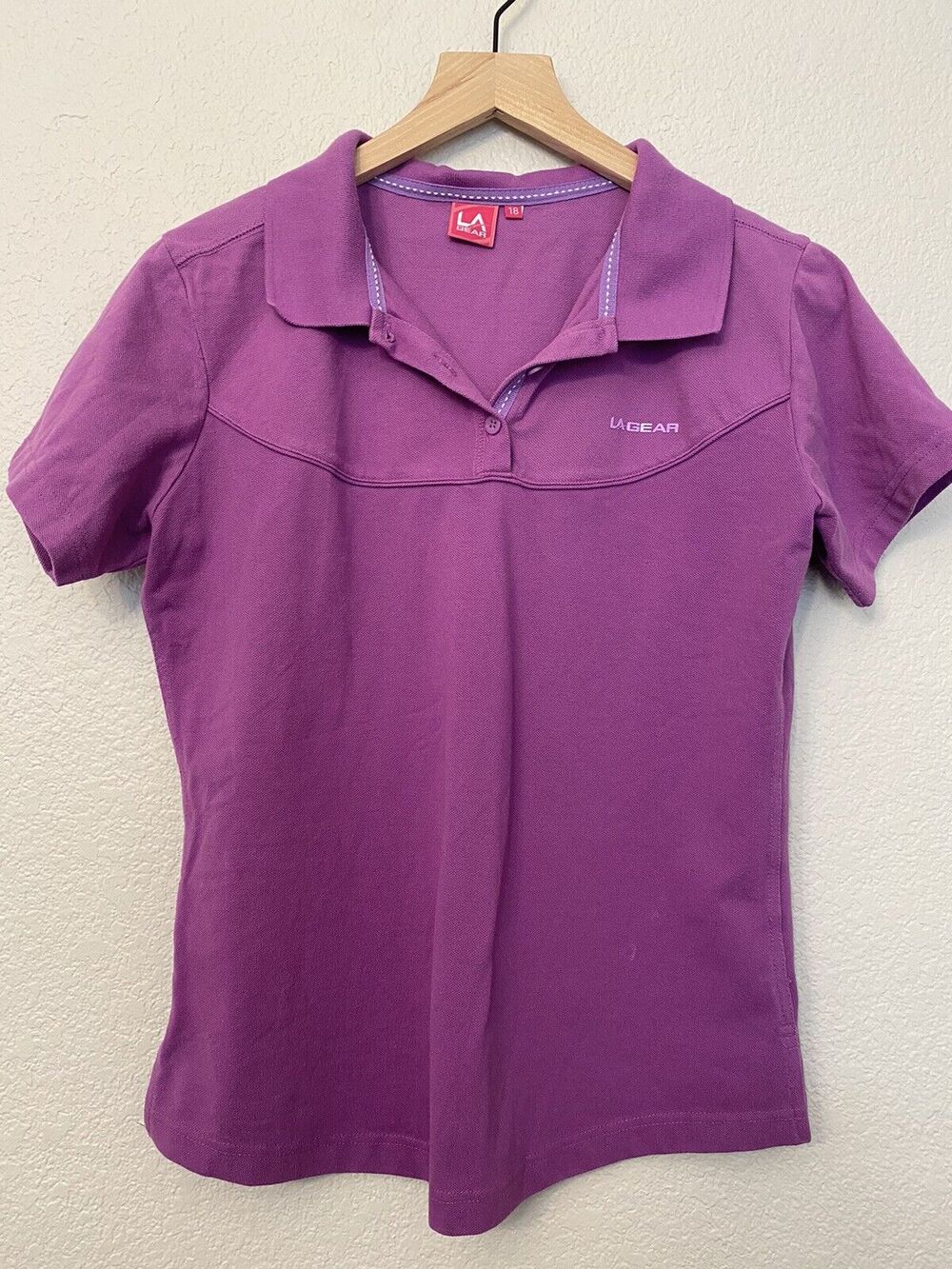 Vintage LA Gear Athletic Style Top Tee Shirt 90s Womens T Shirt Purple Size 18